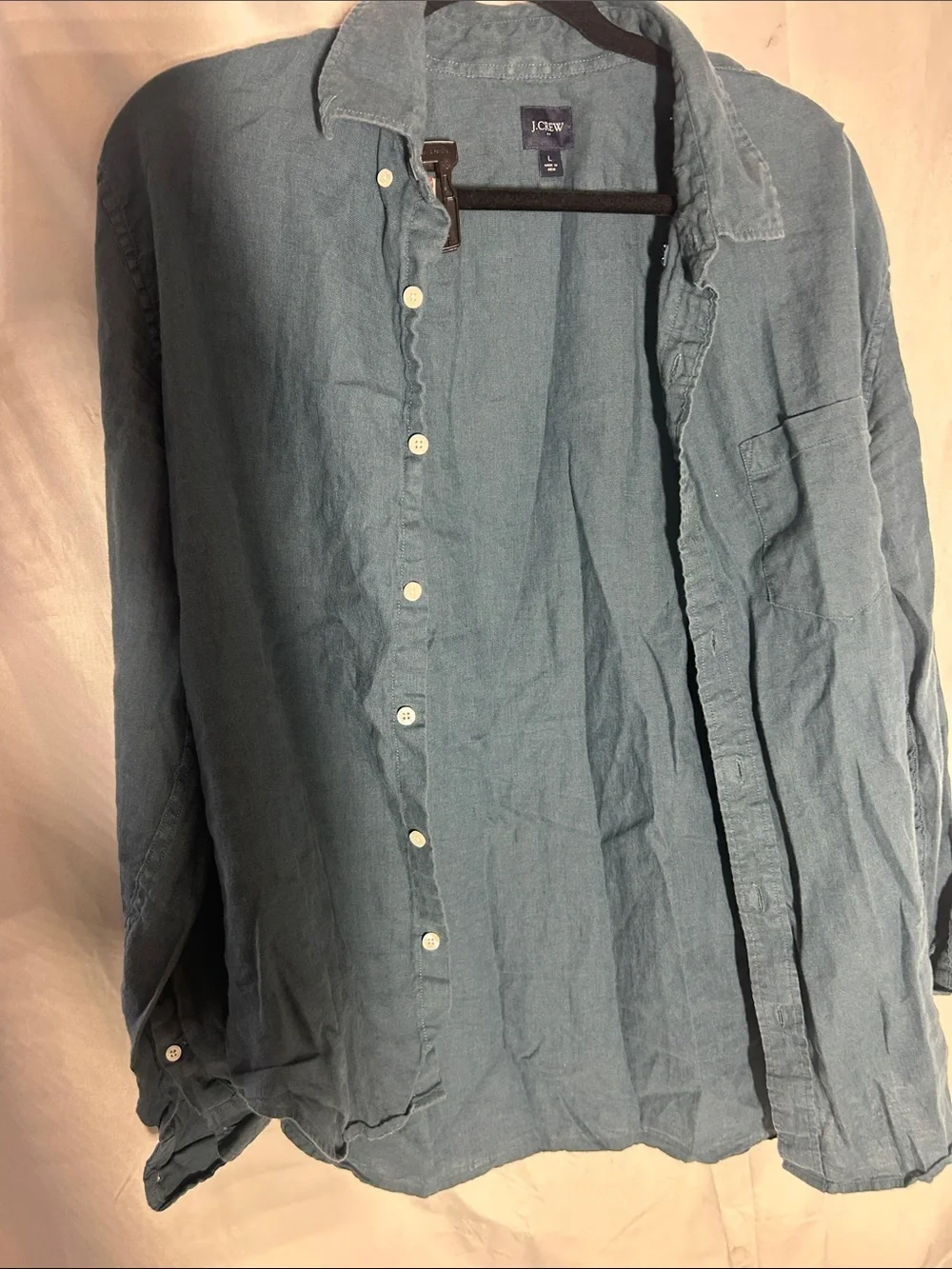 J. Crew Men's Washed Light Blue Button-Down Shirt